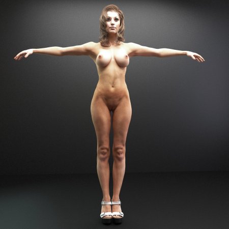 Naked 3D women in full body