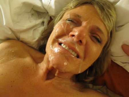 Cum on face of mature women