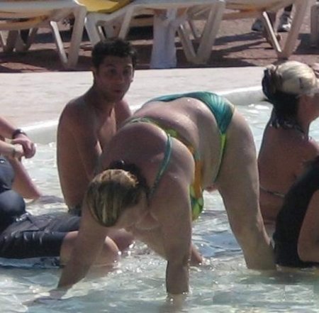 Funny people on the beach