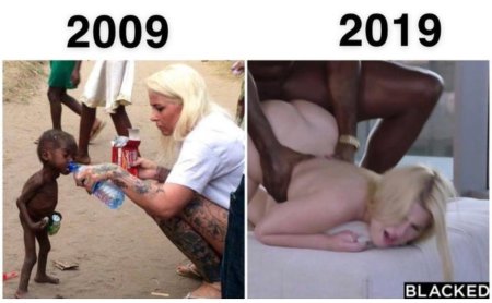 Meme with a porn actress and blacks