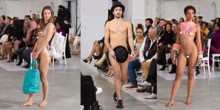 Fashion show of naked women