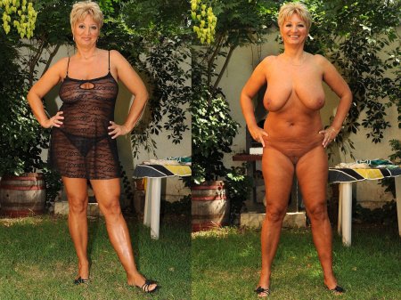 Granny Dress and undress nudes with without clothes