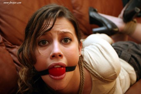 Tied girls with a gag