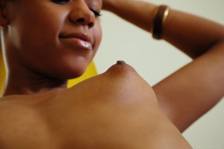 Ebony breasts close up