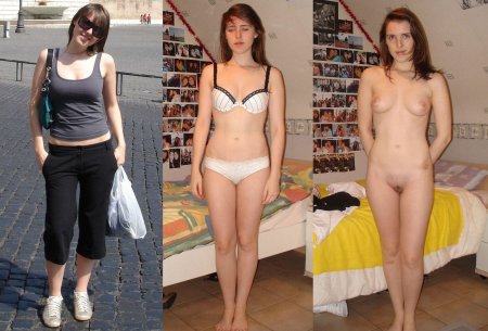 Hairy girls dressed and undressed