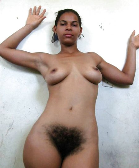 Dark-skinned girl with hairy