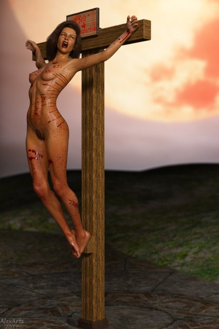 Bdsm Crucifixion in nature