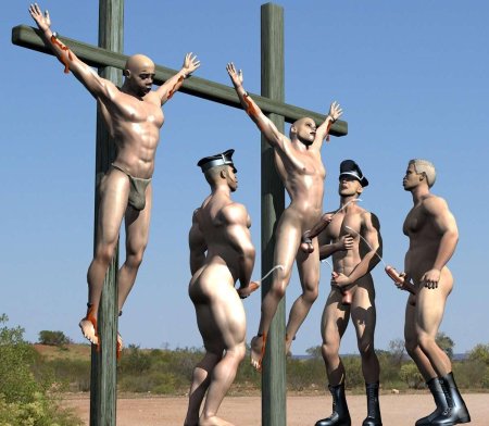 Naked male Crucifixion