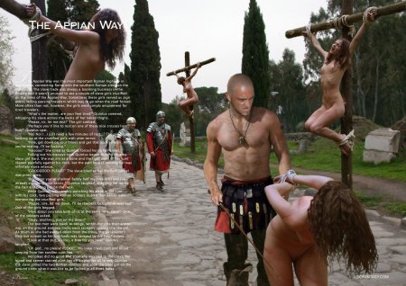 Crucifixion xxx flies crawling on naked