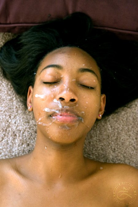 Cumshots on the faces of African women