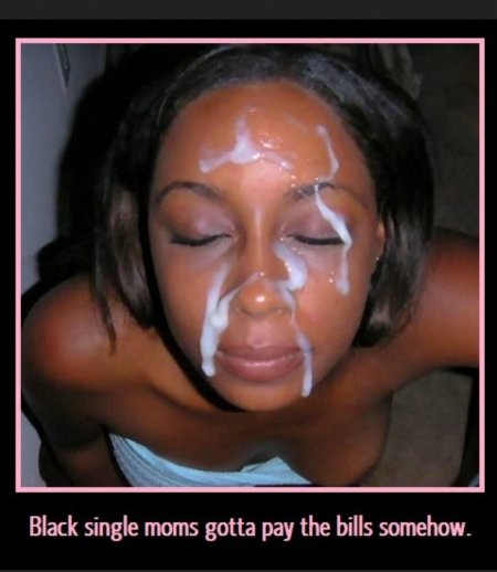Cum on the face of a black woman
