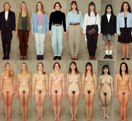 Girls with and without clothes