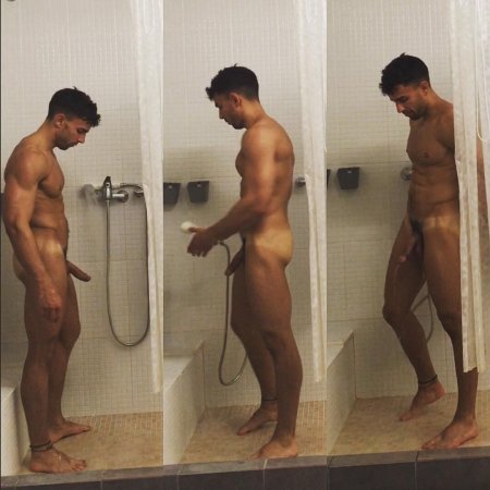 Naked young guys in the shower