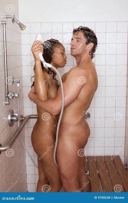 Naked women with guys in the shower