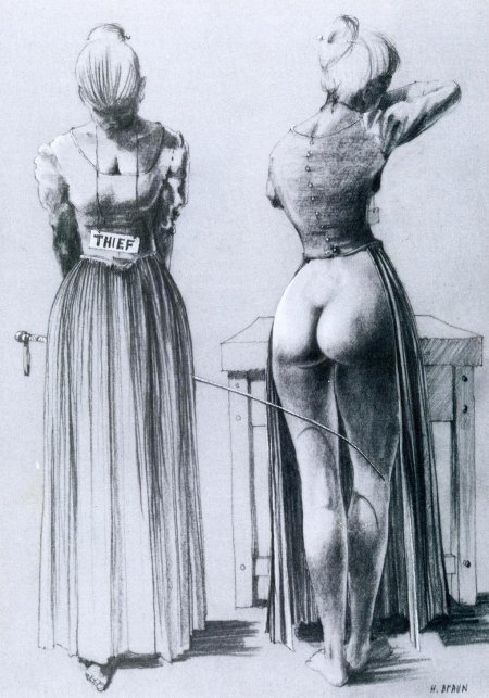 Punishment of girls with a spanking