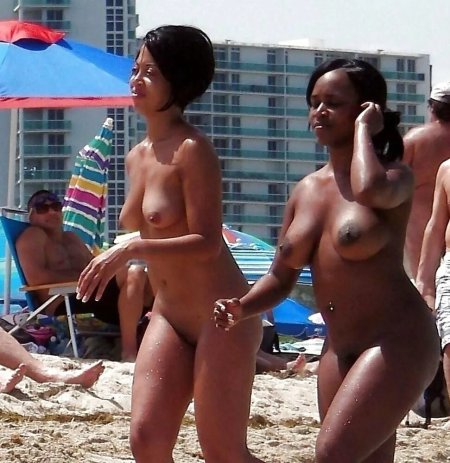 Black women on a nudist beach