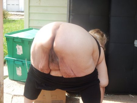 Naked butts of old women