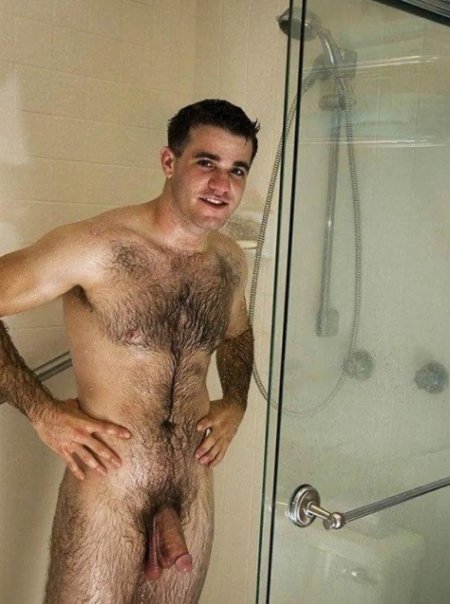 Naked young guy with a hairy dick