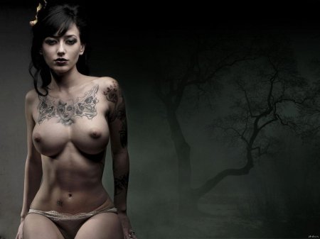 Beautiful girls with nude tattoos