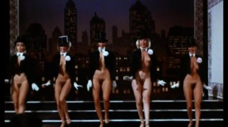 Naked corps de ballet on stage