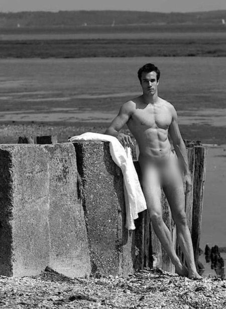 Handsome naked guys on the street