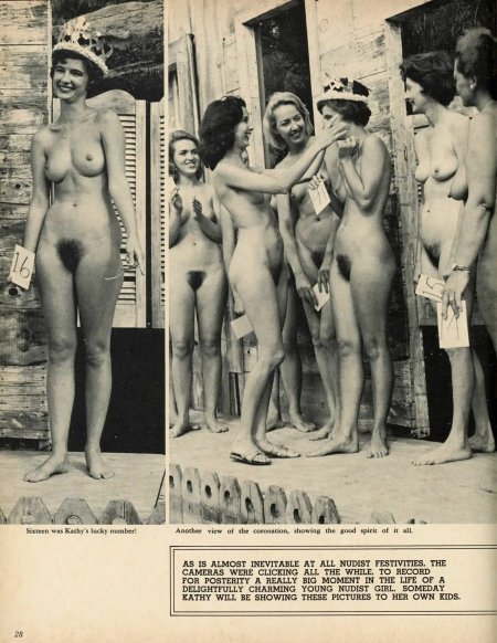 Retro competition of naked women