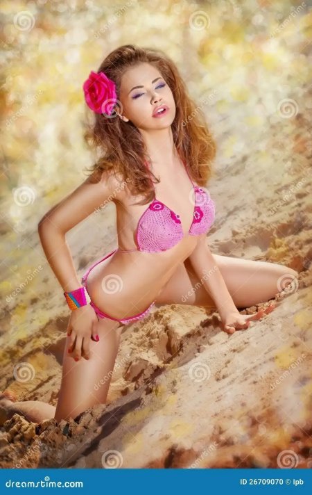 Younger girls in light pink bikini