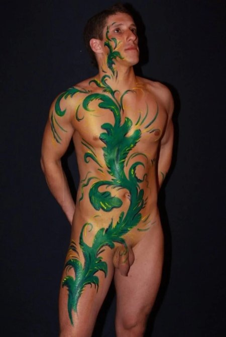 Erotic male body painting