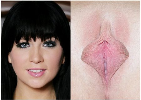 Pornstars face and vagina