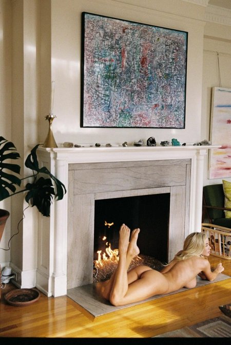 Masturbation near the fireplace