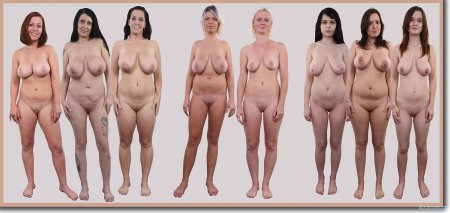Naked women of various forms