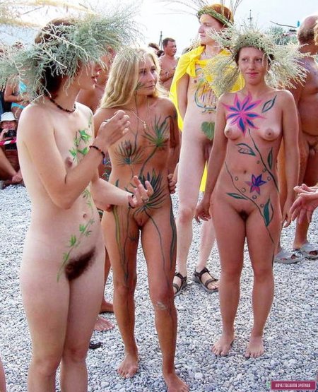 Nudist families naked