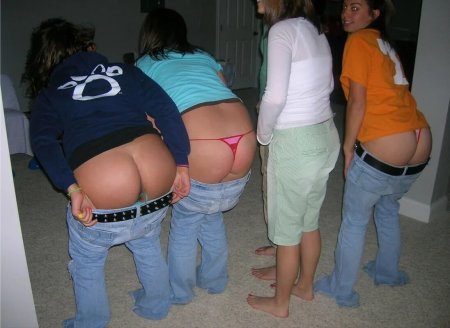Beautiful girls show their butts