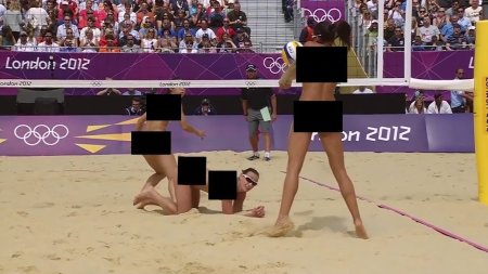 Beach volleyball censored