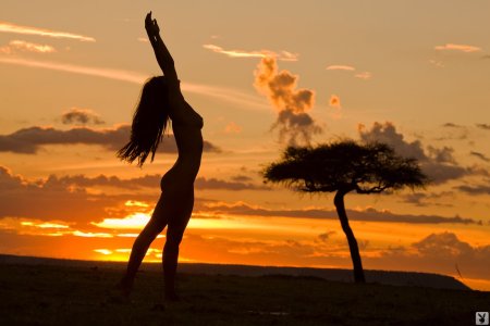 Girls in the savanna naked