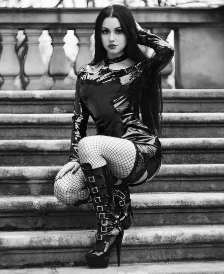 Gothic girls in leather