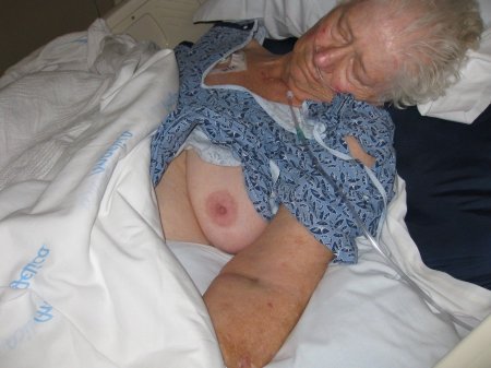 Naked old women in the hospital