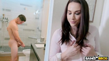 Bang Bros stepmom Chanel Preston catches son jerking off in Bathroom sex