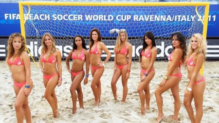 Volleyball players in swimsuits