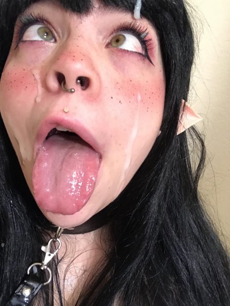 Girl covered in drool