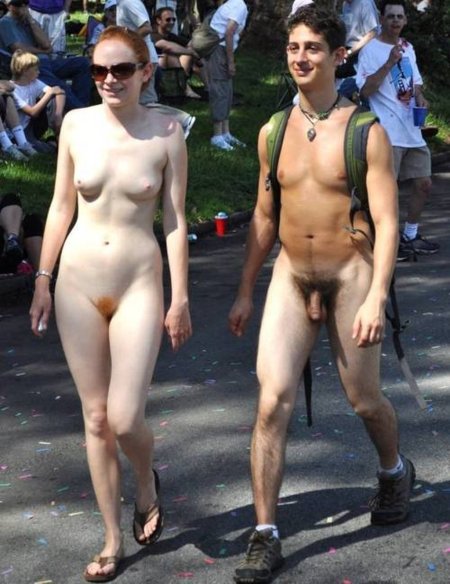 Guys undress in public