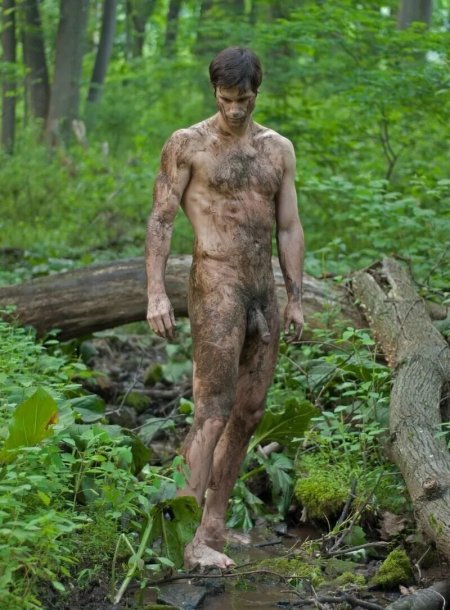 Naked hairy guys in nature