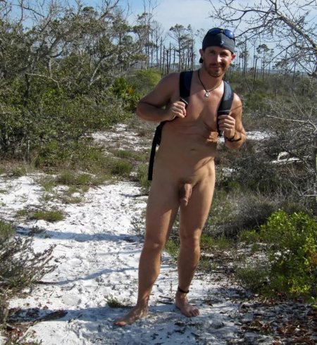 Hiking naked men