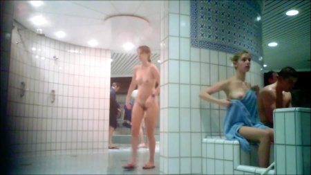 German sauna voyeur