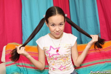 Cheerful schoolgirl Amai Liu