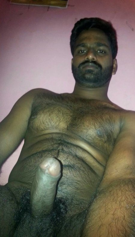 Indian gay Bear shows sexy naked hairy body