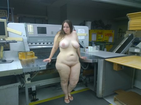 Naked curvy women in the factory