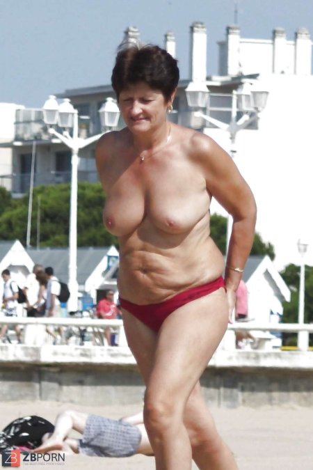Topless granny