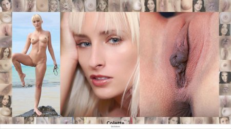 Blonde face and vagina