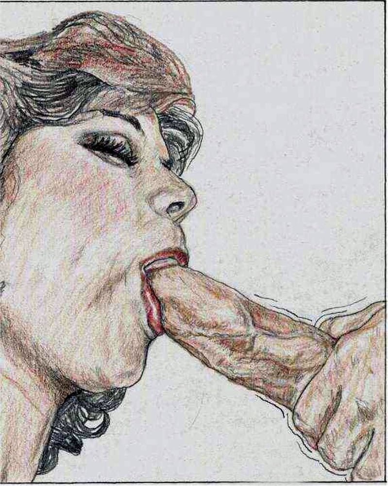 Blowjob drawings with a pencil